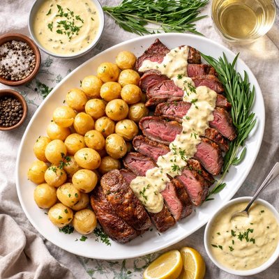 Image of Chateaubriand with Bearnaise Sauce with Chateau Potatoes