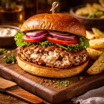 Image of Chavrie Stuffed Turkey Burger