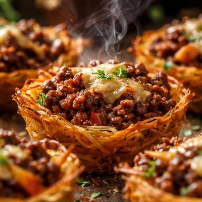 Image of Cheap Beef in Potato Nests