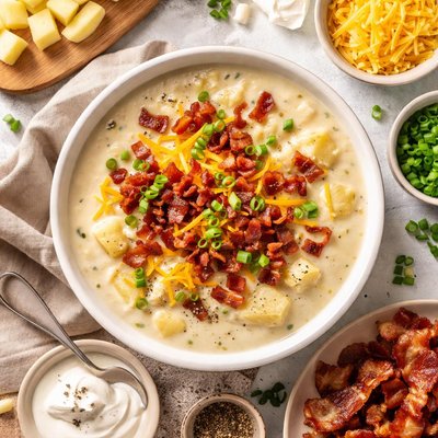 Image of Cheddar and Bacon Potato Soup