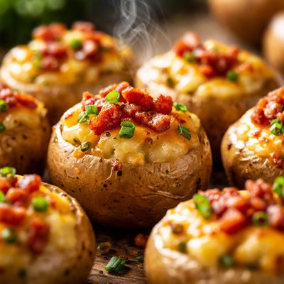 Image of Cheddar and Bacon Stuffed Baby Potatoes