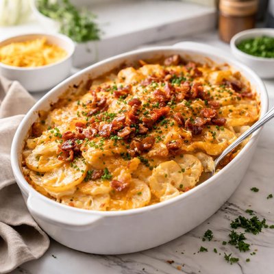 Image of Cheddar Bacon Scalloped Potatoes
