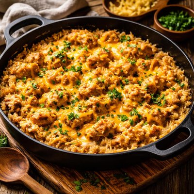 Image of Cheddar Chicken and Rice Skillet