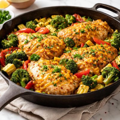 Image of Cheddar Chicken Vegetable Skillet