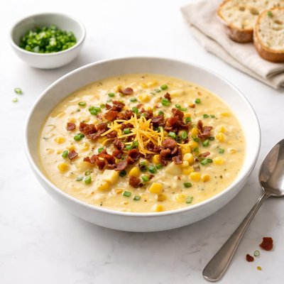 Image of Cheddar Corn Chowder with Bacon Soup