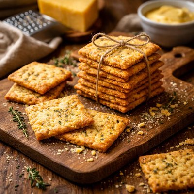Image of Cheddar Cornmeal Icebox Crackers