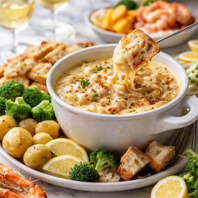 Image of Cheddar Crab and Wine Fondue