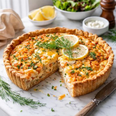 Image of Cheddar Salmon Quiche