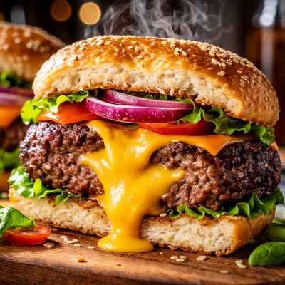 Image of Cheddar Stuffed Burgers
