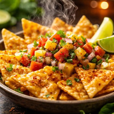 Image of Cheddar Tortilla Crisps with Citrus Salsa