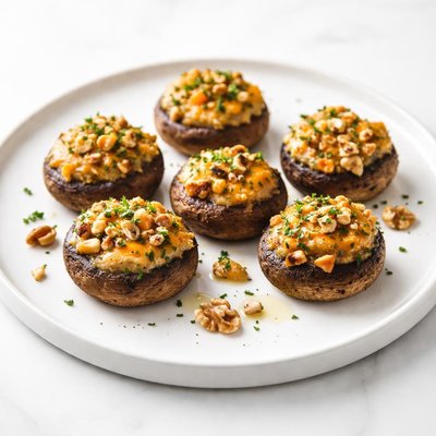Image of Cheddar Walnut Stuffed Mushrooms