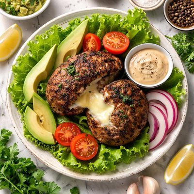 Image of Cheese-Stuffed Burger Patty