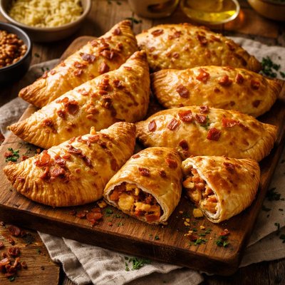 Image of Cheese and Bacon Pasties Makes About 8