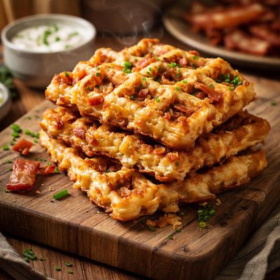 Image of Cheese and Bacon Waffles