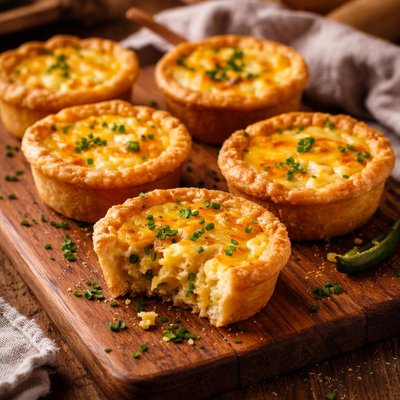 Image of Cheese and Green Chilies Mini Quiche
