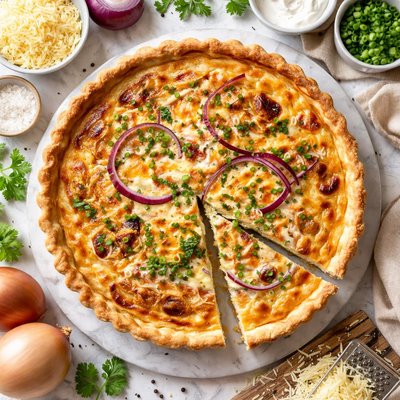 Image of Cheese and Onion Quiche