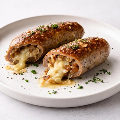 Image of Cheese and Onion Stuffed Sausages