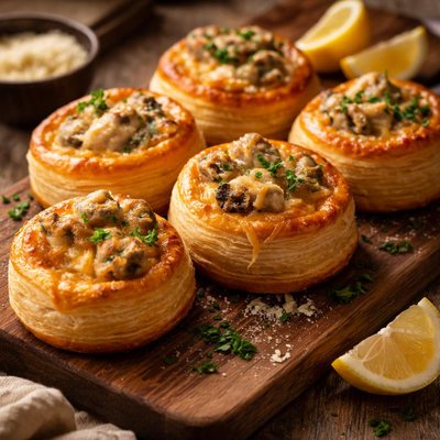 Image of Cheese and Oyster Vol Au Vents