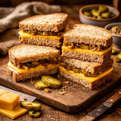 Image of Cheese and Pickle Sandwiches