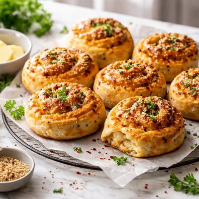 Image of Cheese and Sesame Damper Scrolls