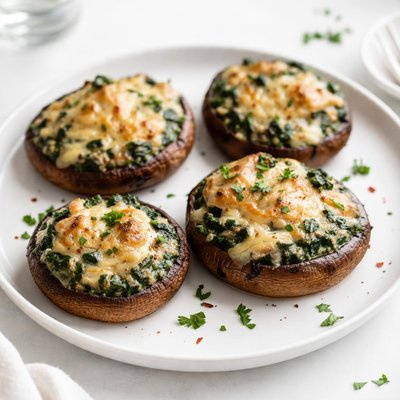 Image of Cheese and Spinach Stuffed Portobellos