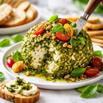 Image of Cheese Ball with Pesto
