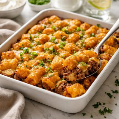Image of Cheese Beef and Tater Tots Casserole