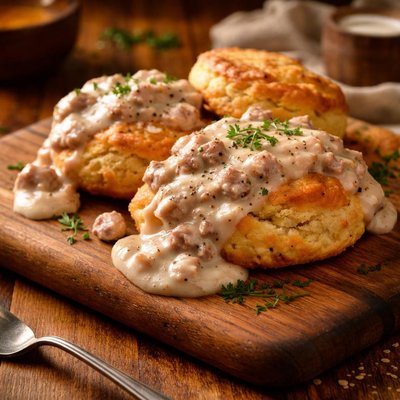 Image of Cheese Biscuits Sausage Gravy