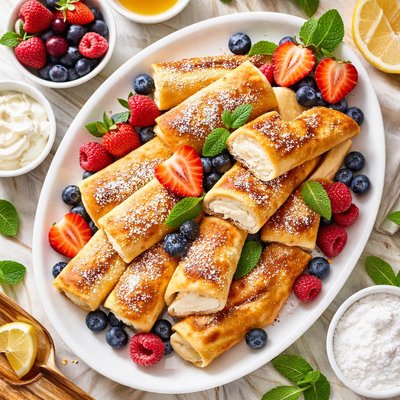 Image of Cheese Blintzes Cheese Filled Crepes