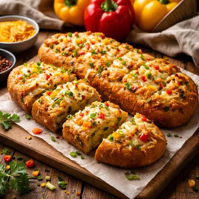 Image of Cheese Bread with Three Peppers
