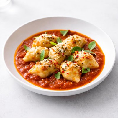 Image of Cheese Dumplings in Tomato Sauce