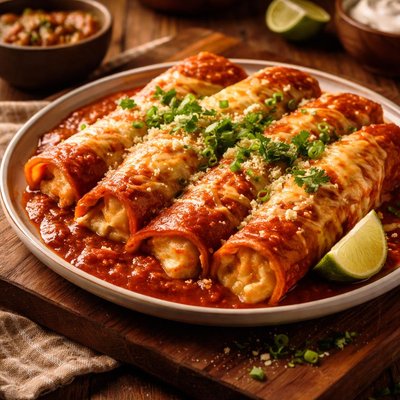 Image of Cheese Enchiladas in Yummy Red Sauce
