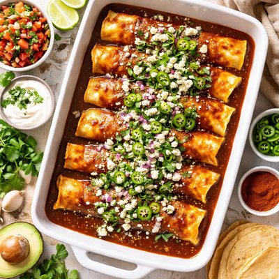 Image of Cheese Enchiladas with Chili Gravy