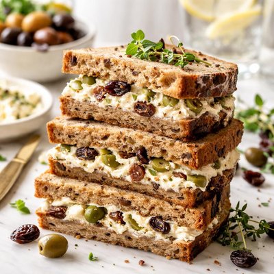 Image of Cheese Olive Raisin Sandwiches