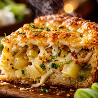 Image of Cheese Onion Leek Potato Pie