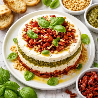 Image of Cheese Pesto and Sun Dried Tomato Torta