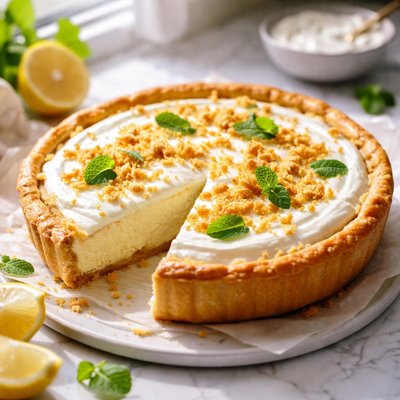 Image of Cheese Pie with Sour Cream Topping