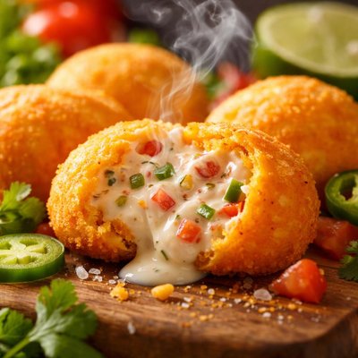 Image of Cheese Puffs with Salsa Cream Filling