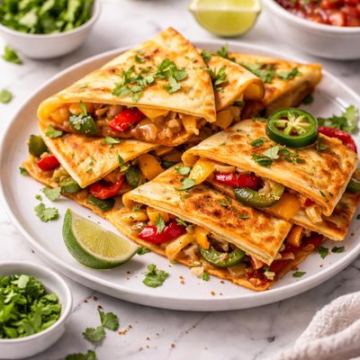 Image of Cheese Quesadillas with Grilled Peppers