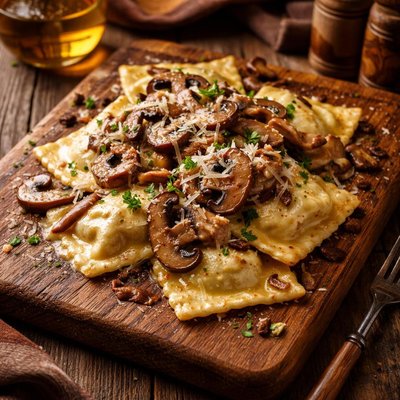 Image of Cheese Ravioli with Portabella Mushroom Sauce