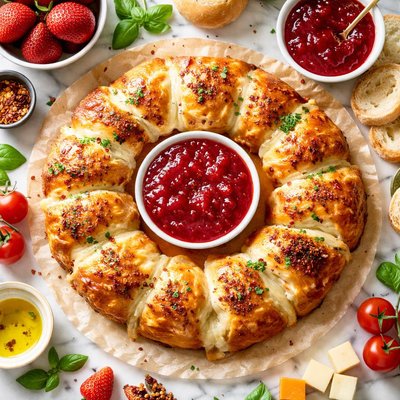 Image of Cheese Ring with Strawberry Jam