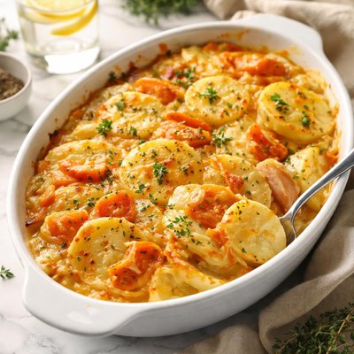 Image of Cheese Scalloped Potatoes Carrots