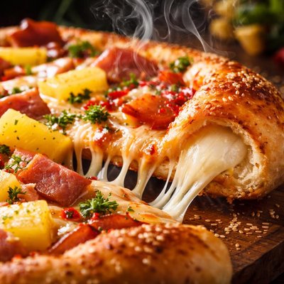 Image of Cheese Stuffed Hawaiian Pizza