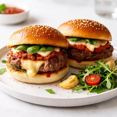 Image of Cheese Stuffed Italian Style Burgers