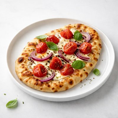 Image of Cheese Tomato and Onion on Naan Bread