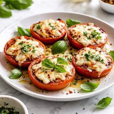 Image of Cheese Topped Grilled Tomatoes