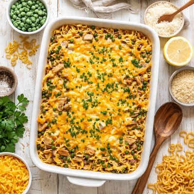 Image of Cheese Topped Tuna Casserole