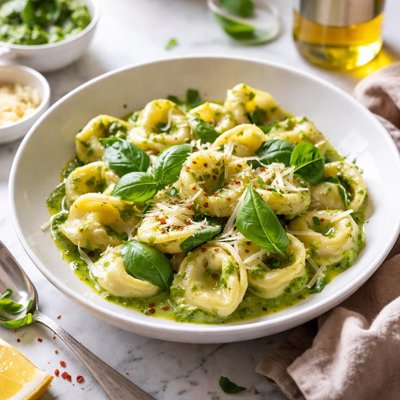 Image of Cheese Tortellini with Basil Sauce