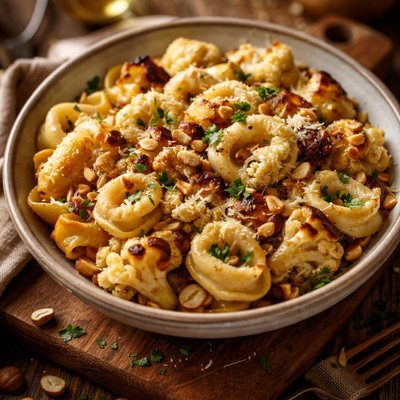 Image of Cheese Tortellini with Roasted Cauliflower Filberts