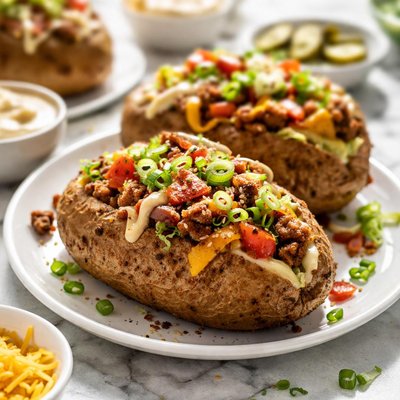 Image of Cheeseburger Baked Potatoes